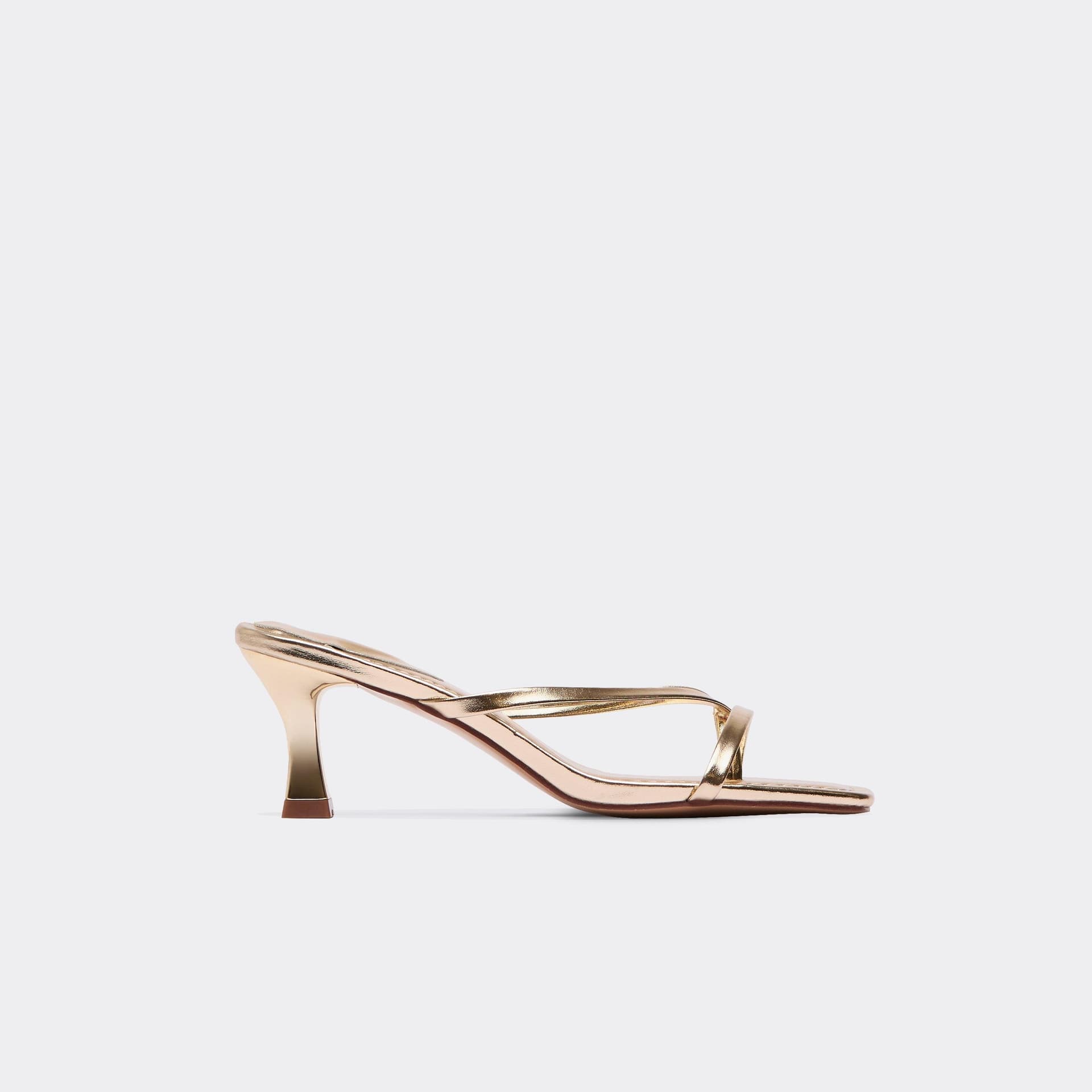 EGO EGO Gold Faux Leather Strappy Low Heeled Mule