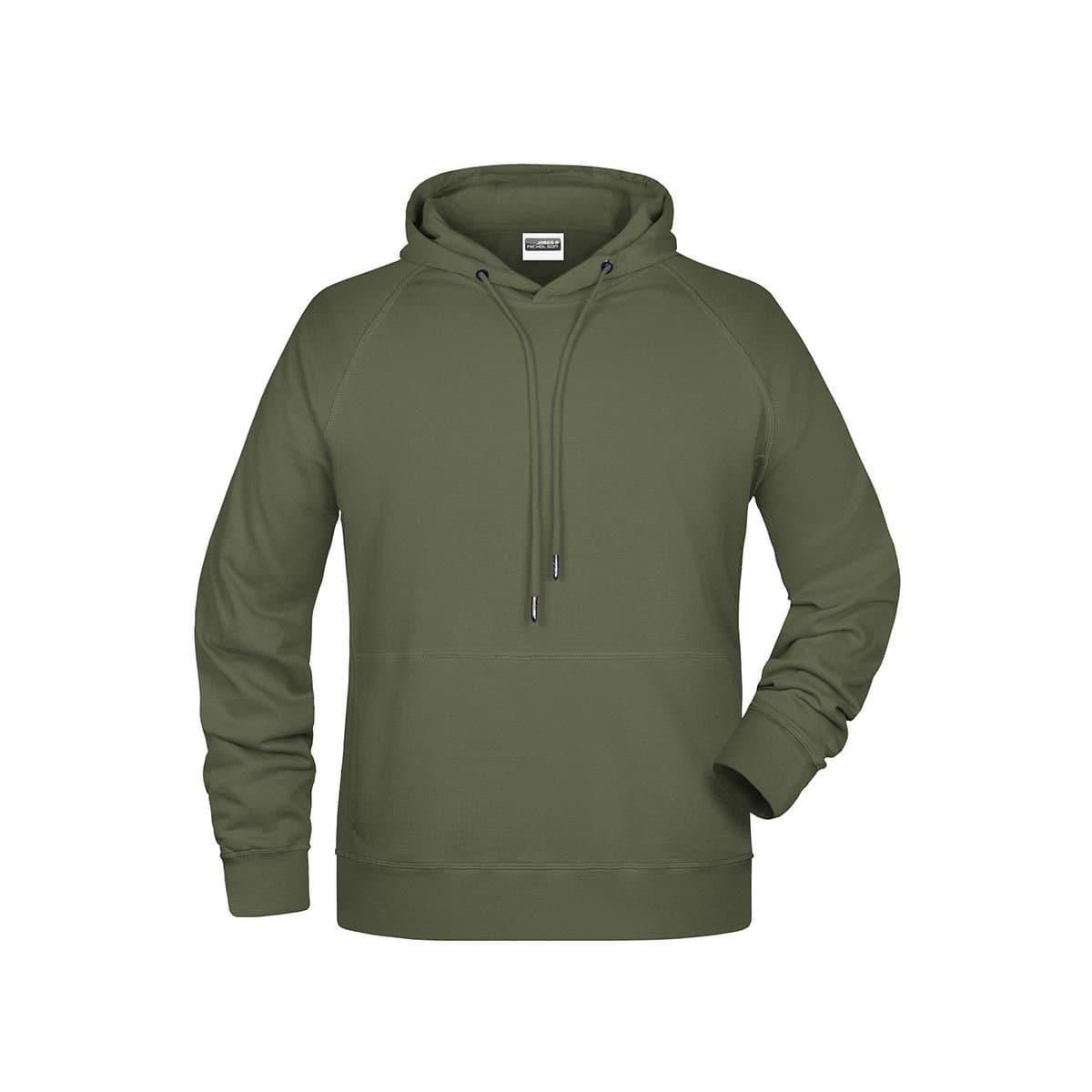 James and Nicholson James and Nicholson Men's Plain Hoodie in Olive