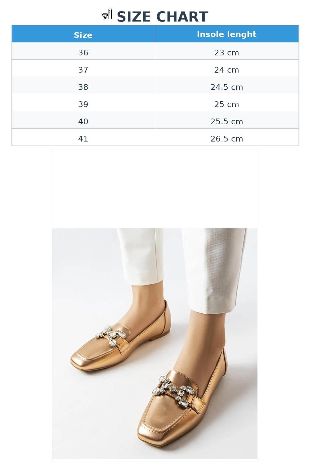 Love Lace Love Lace Women's Elegant Slip On Moccasins with Zircon Detail Brown Sole in Gold - 4