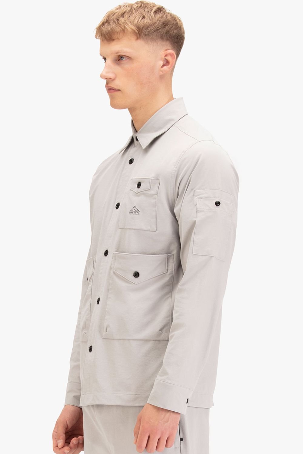 Luke 1977 Luke 1977 Men's Collingford Multi Pocket Shirt in Light Grey - 3