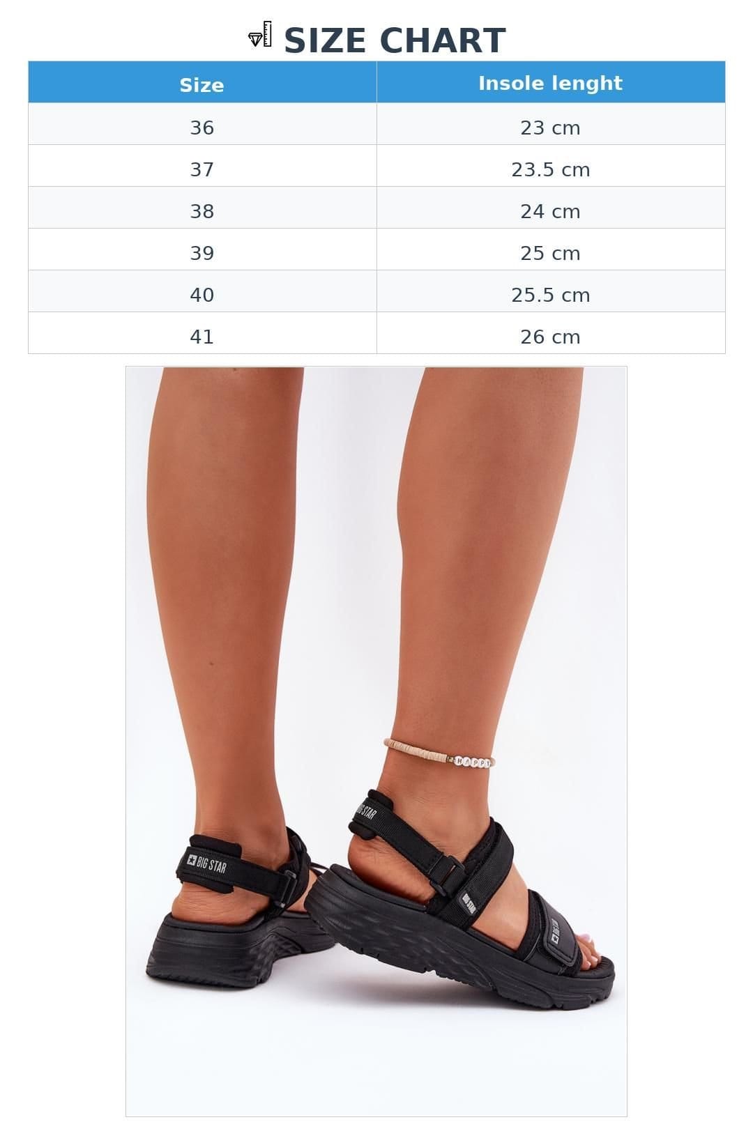 Love Lace Love Lace Women's Big Star Sport Platform Sandals with Double Velcro Strap in Black - 4