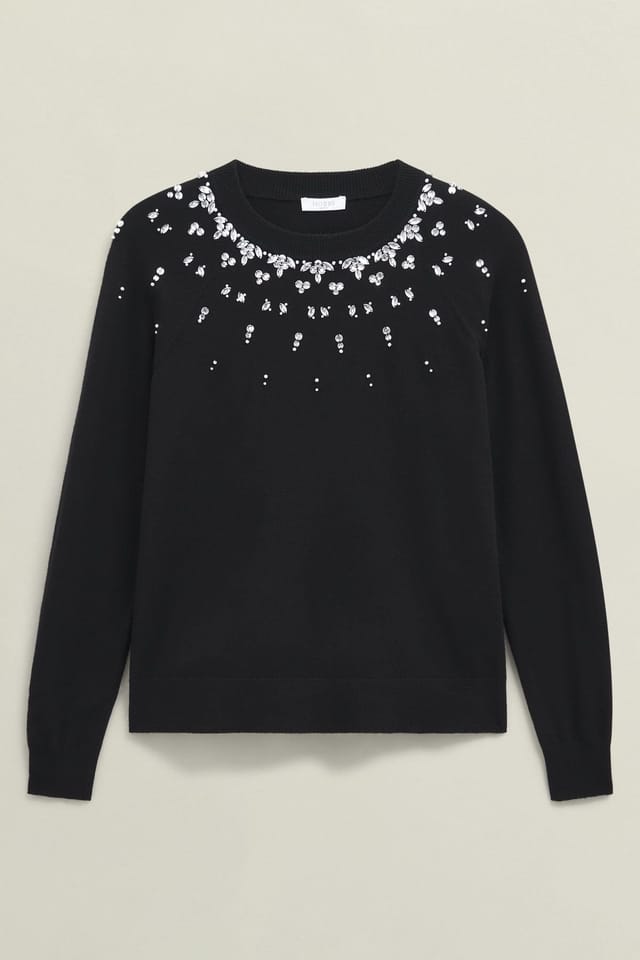 Hobbs London Hobbs London Women's Theodora Gem Jumper in Black - 2