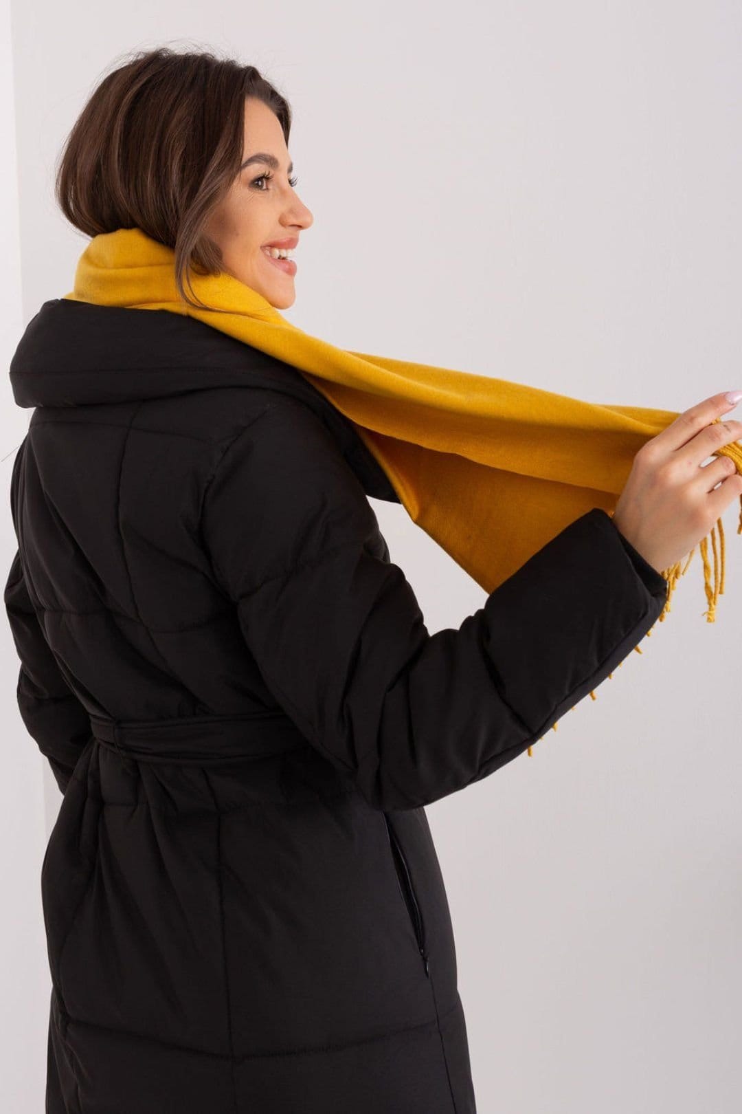 Love Lace Love Lace Women's Soft Warm Long Scarf with Decorative Tassels for Winter in Yellow - 4