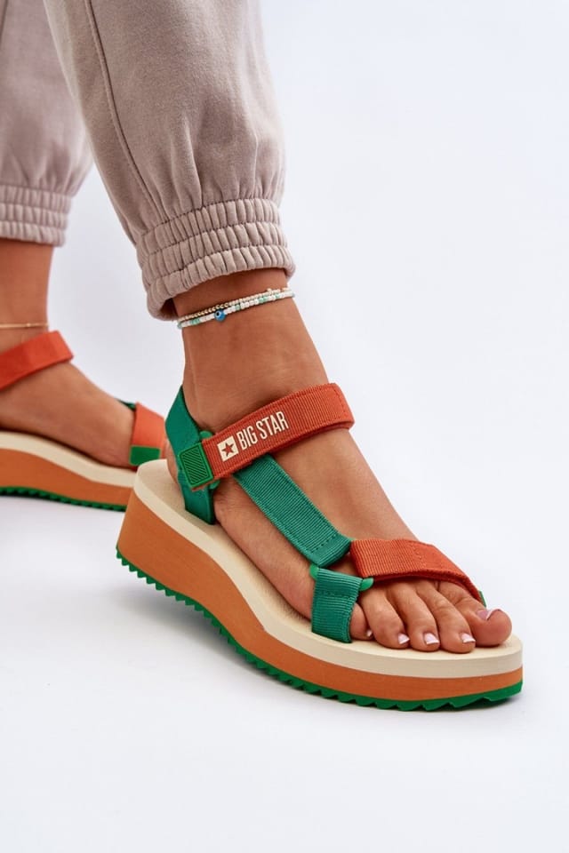 Love Lace Love Lace Women's Big Star Platform Velcro Foam Sandals Lightweight Summer Shoes - 3