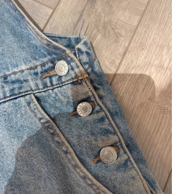 Topshop Blue denim dungaree dress topshop