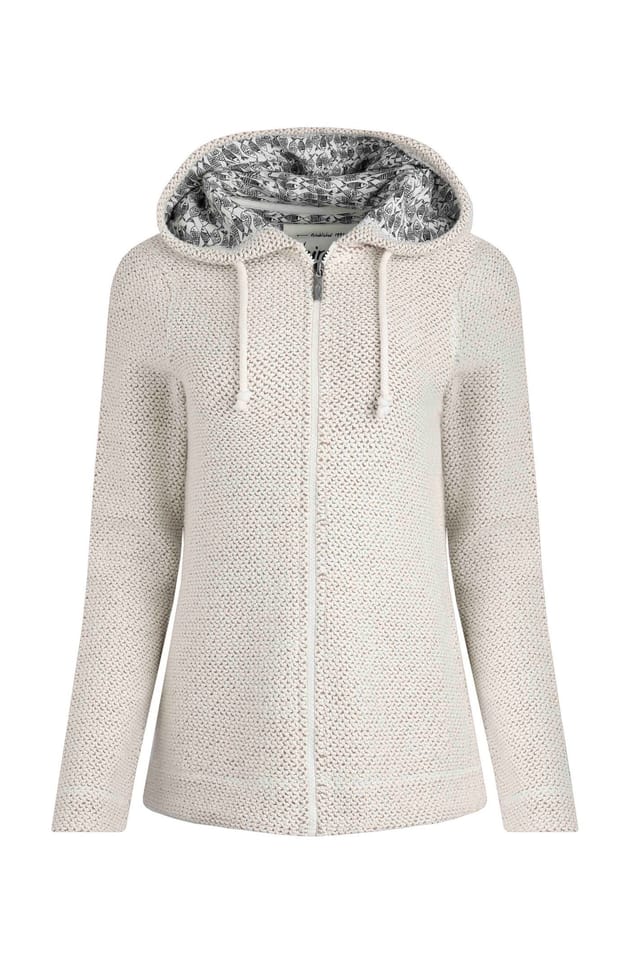 Weird Fish Weird Fish Women's Chicoa Full Zip Macaroni Hoodie in Ecru - 2