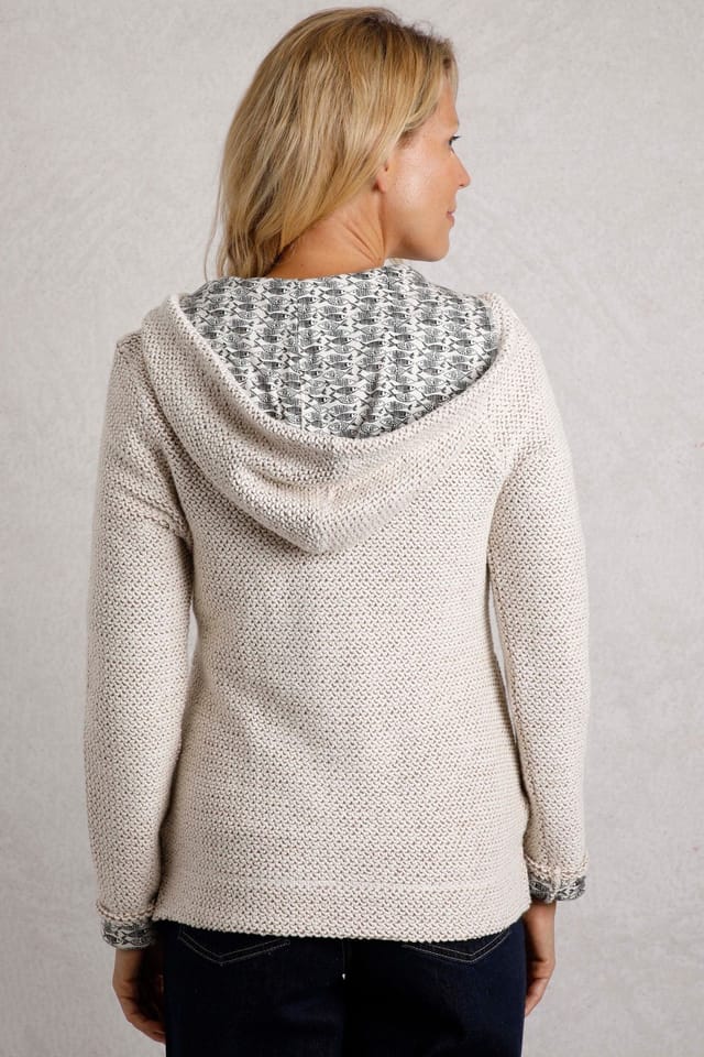 Weird Fish Weird Fish Women's Chicoa Full Zip Macaroni Hoodie in Ecru - 3