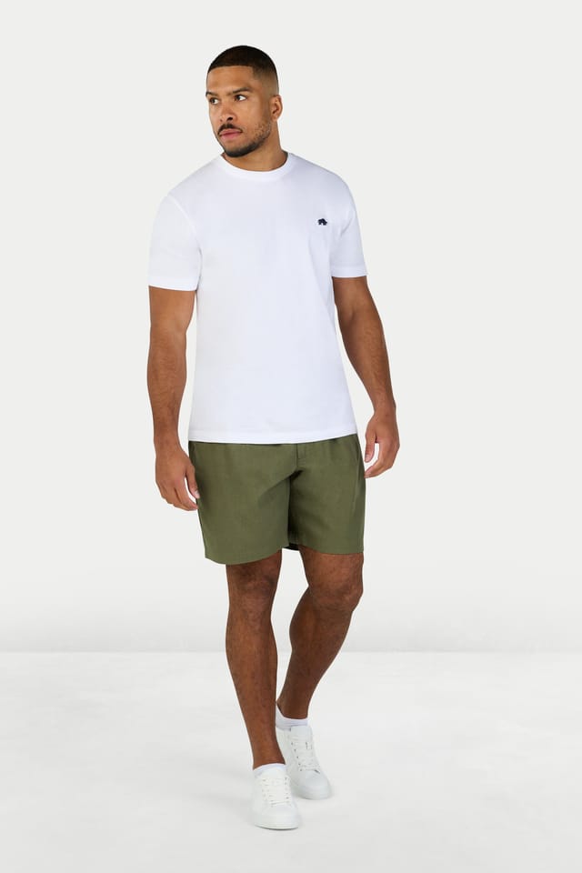 raging bull Raging Bull Men's Stretch Waist Linen Short in Olive - 2