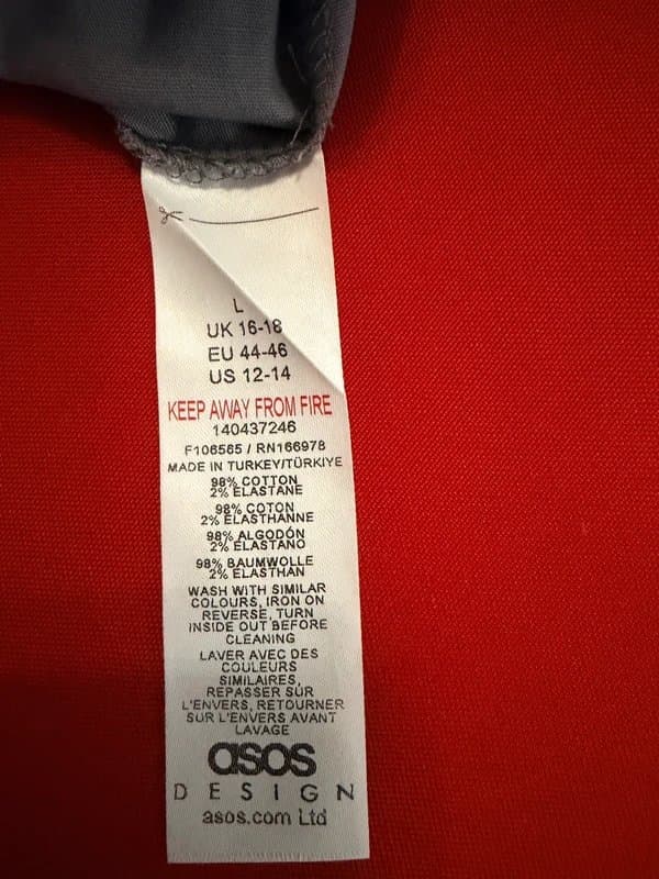 ASOS Design ASOS bow detail slash neck top in grey 16/18