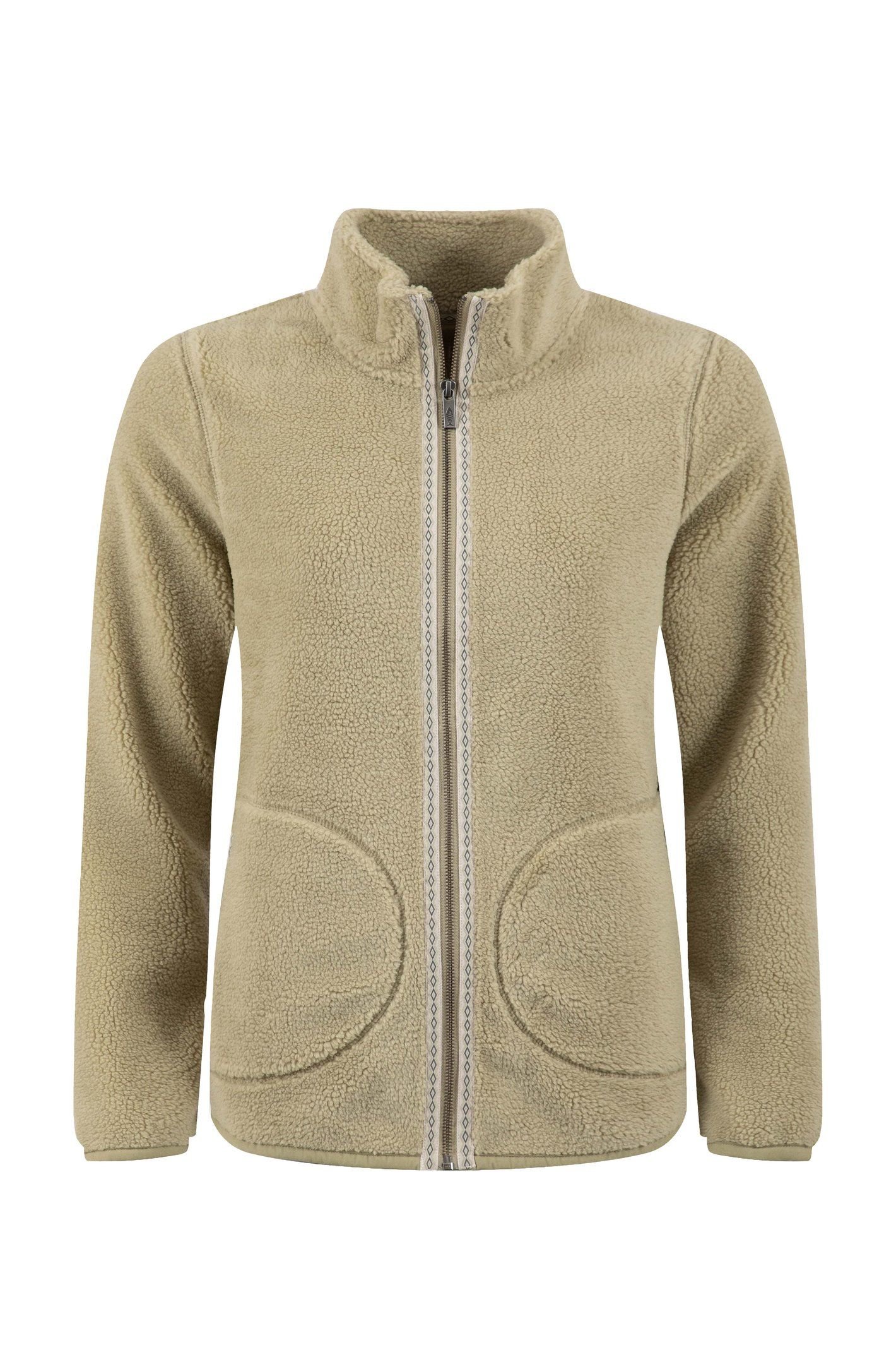 Weird Fish Weird Fish Women's Lucille Lightweight Full Zip Borg Fleece in Pale Green - 2