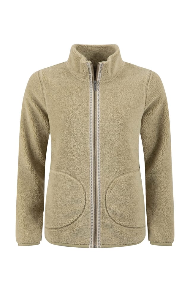 Weird Fish Weird Fish Women's Lucille Lightweight Full Zip Borg Fleece in Pale Green - 2