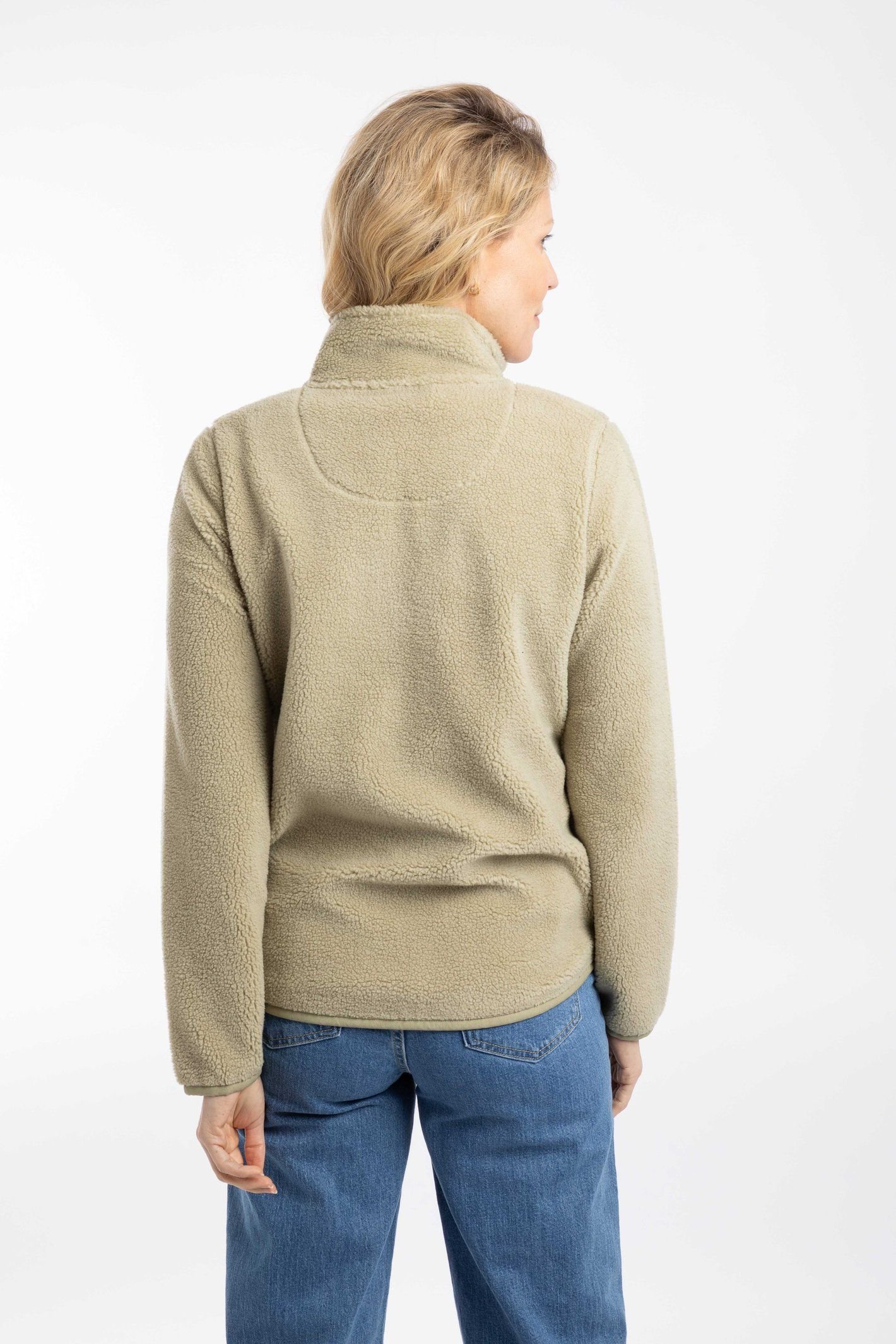 Weird Fish Weird Fish Women's Lucille Lightweight Full Zip Borg Fleece in Pale Green - 3