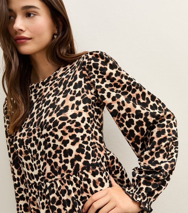 New Look Women's Brown Leopard Print Smock Mini Dress New Look - 2