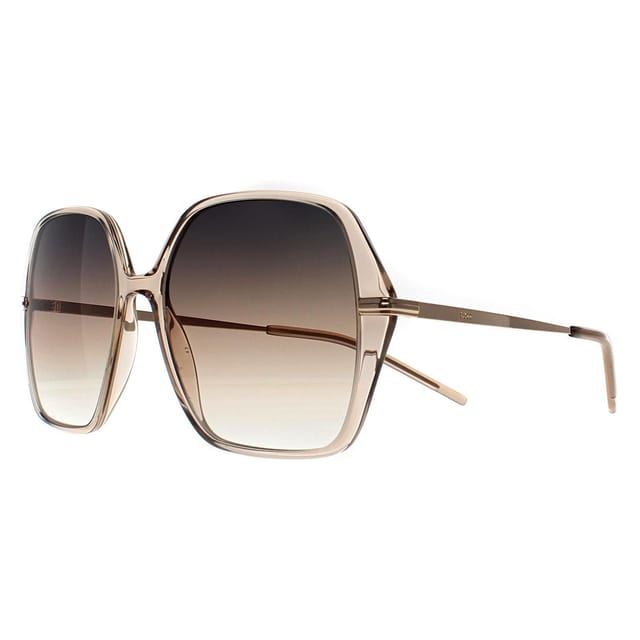 Hugo Boss Hugo Boss Women's Square Transparent Beige Gold Grey Brown Gradient BOSS 1660/S in Clear - 2