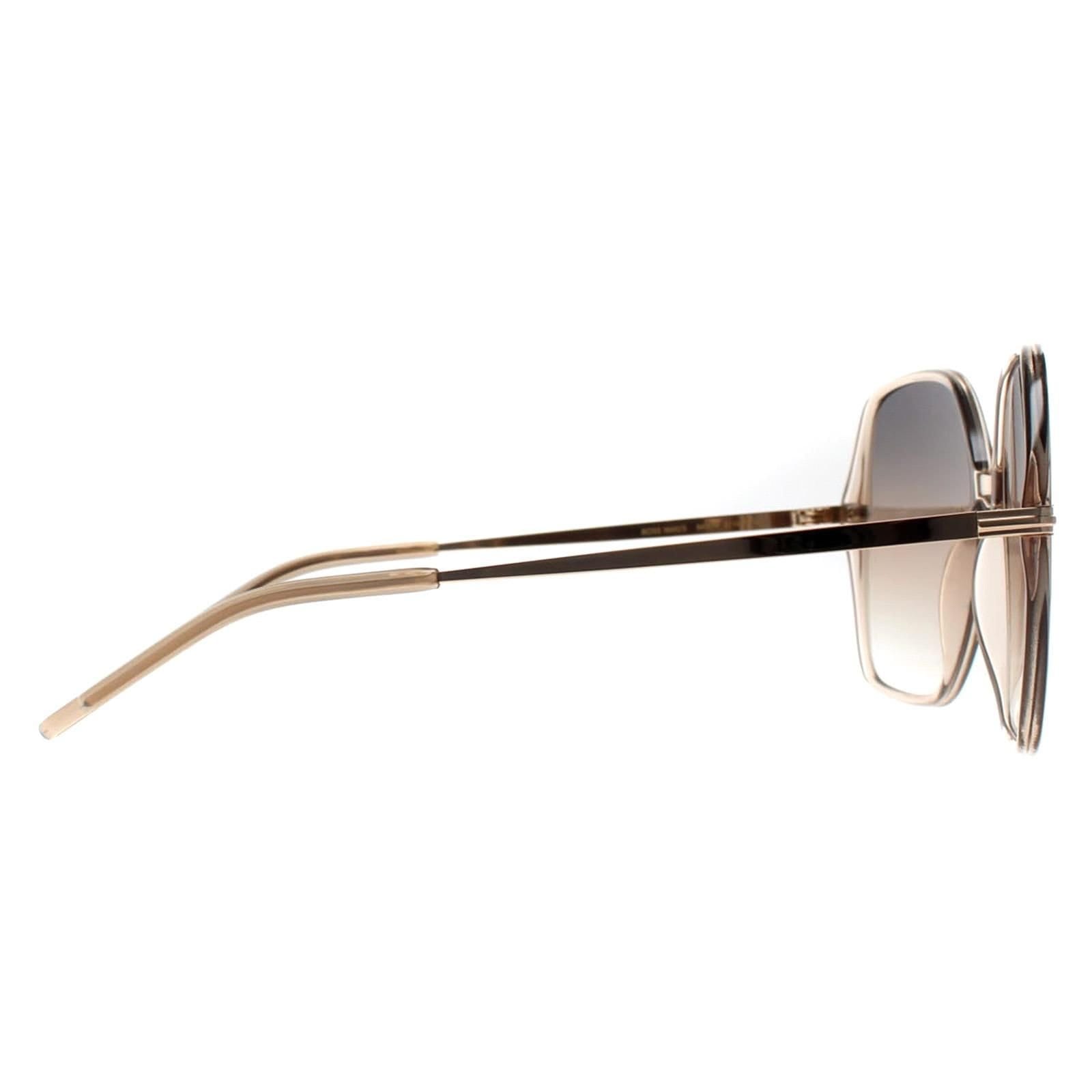 Hugo Boss Hugo Boss Women's Square Transparent Beige Gold Grey Brown Gradient BOSS 1660/S in Clear - 4
