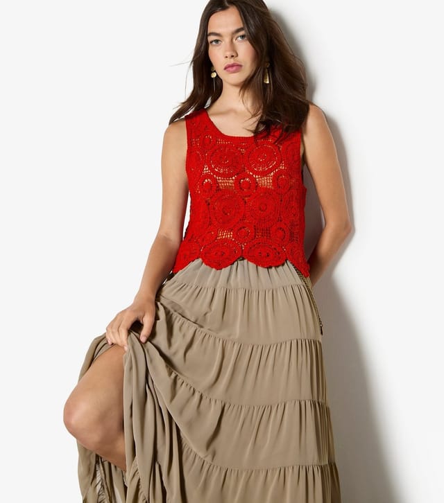 Apricot Women's Stone Tiered Maxi Skirt Apricot New Look - 2