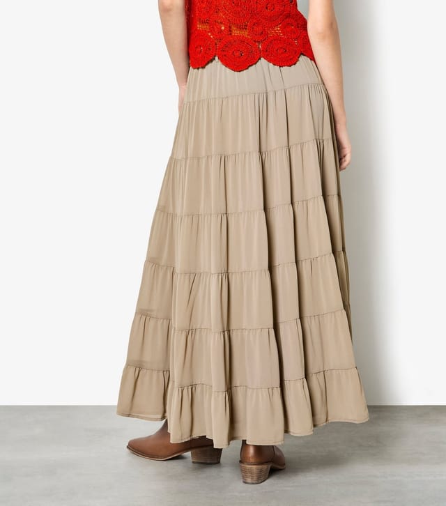 Apricot Women's Stone Tiered Maxi Skirt Apricot New Look - 3