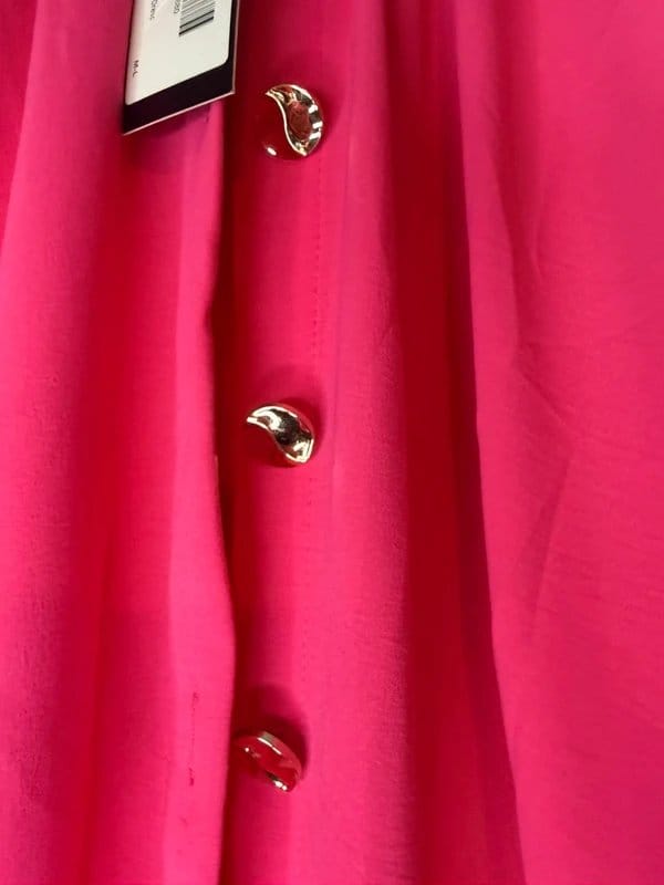 JQ Jenerique Hot Pink Oversized Shirt Dress | Button-Down | Size