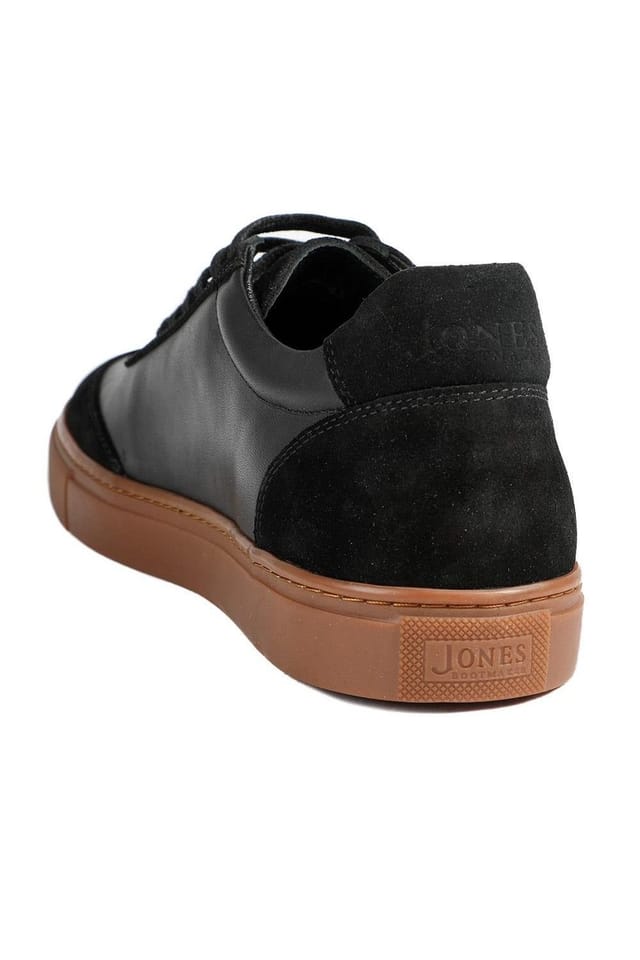 Jones Bootmaker Jones Bootmaker Men's Southall Leather Lace Up Trainers in Black - 3