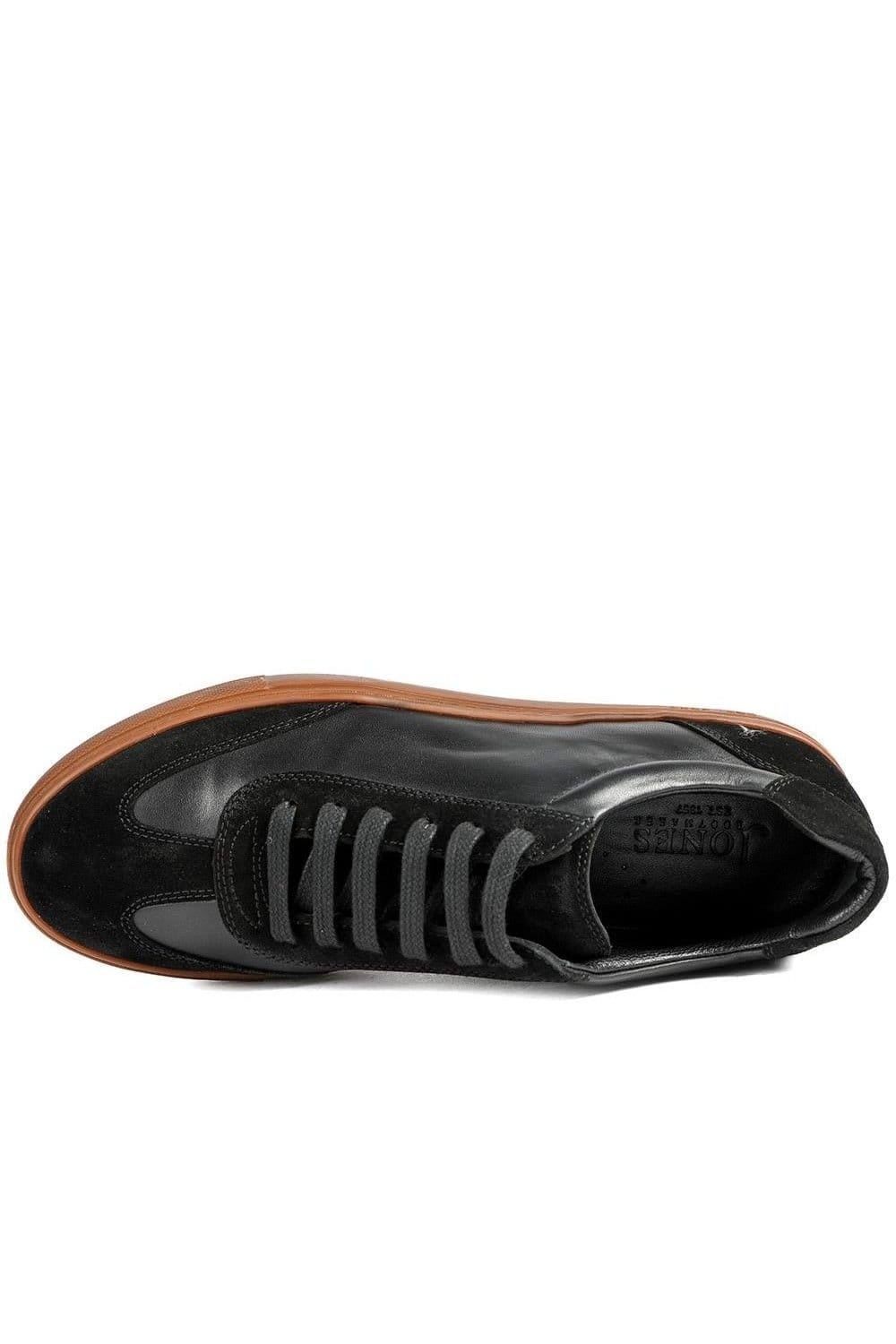 Jones Bootmaker Jones Bootmaker Men's Southall Leather Lace Up Trainers in Black - 4