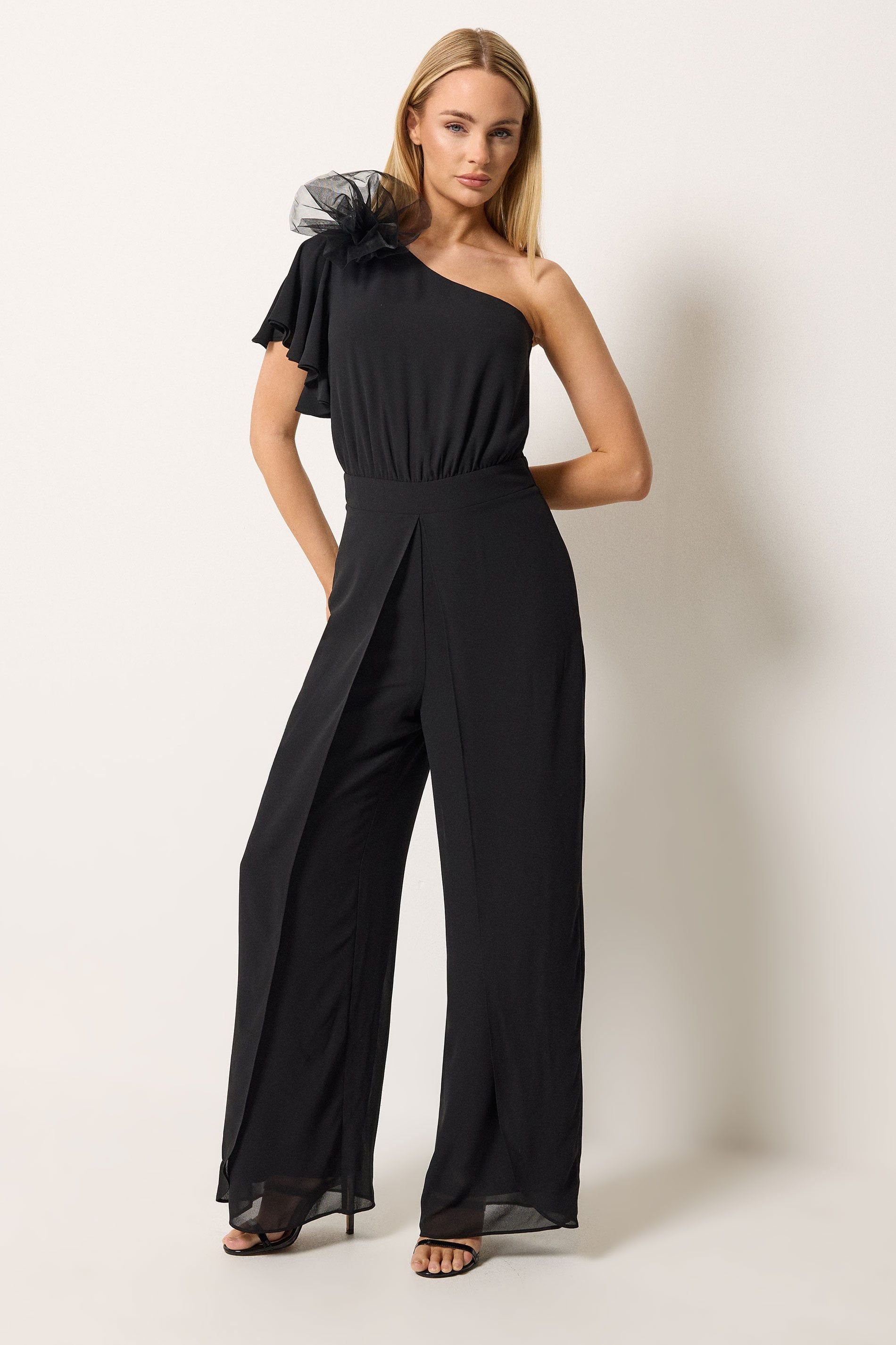 Star By Julien Macdonald Star by Julien Macdonald Women's Wide Leg Corsage Jumpsuit in Black - 4