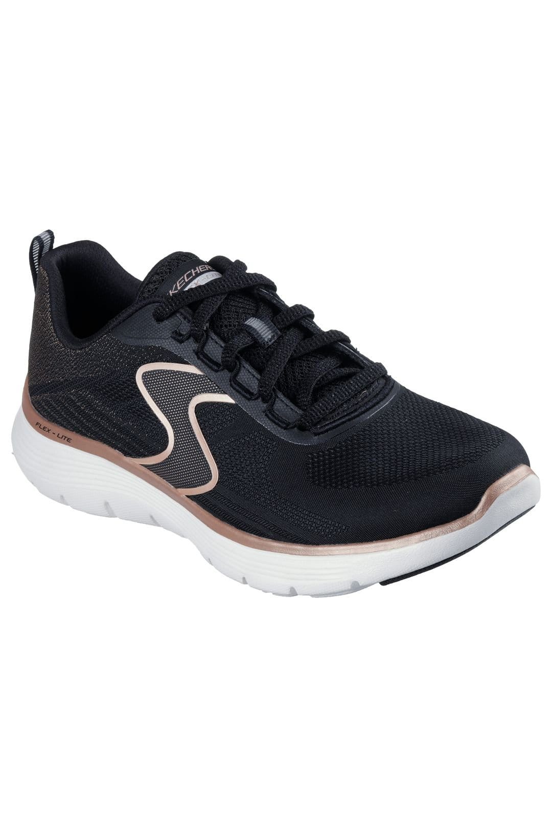 Skechers Skechers Women's Flex Appeal 5.0 - Metallic Mesh Lace-Up Black /Rose Gold - 4