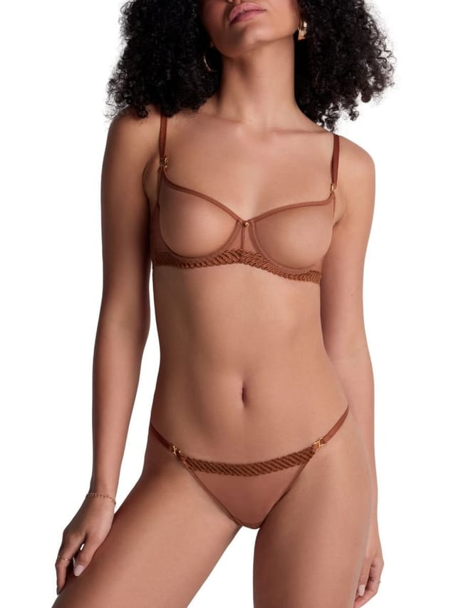 Aubade Aubade Women's Sheer Emotion Mini Brief in Brown - 3