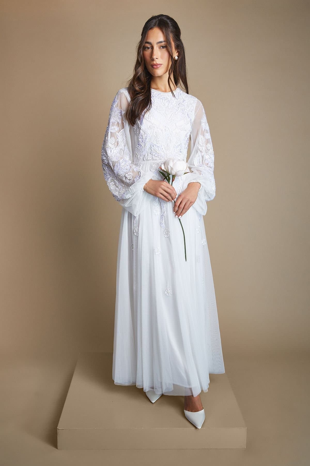 Coast Coast Women's Embellished Trailing Foliage Wedding Dress in Ivory
