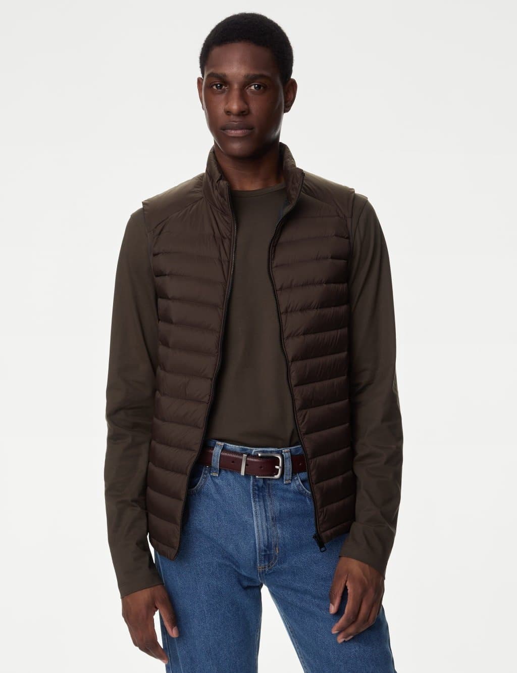 Marks & Spencer M&S Feather & Down Gilet Brown