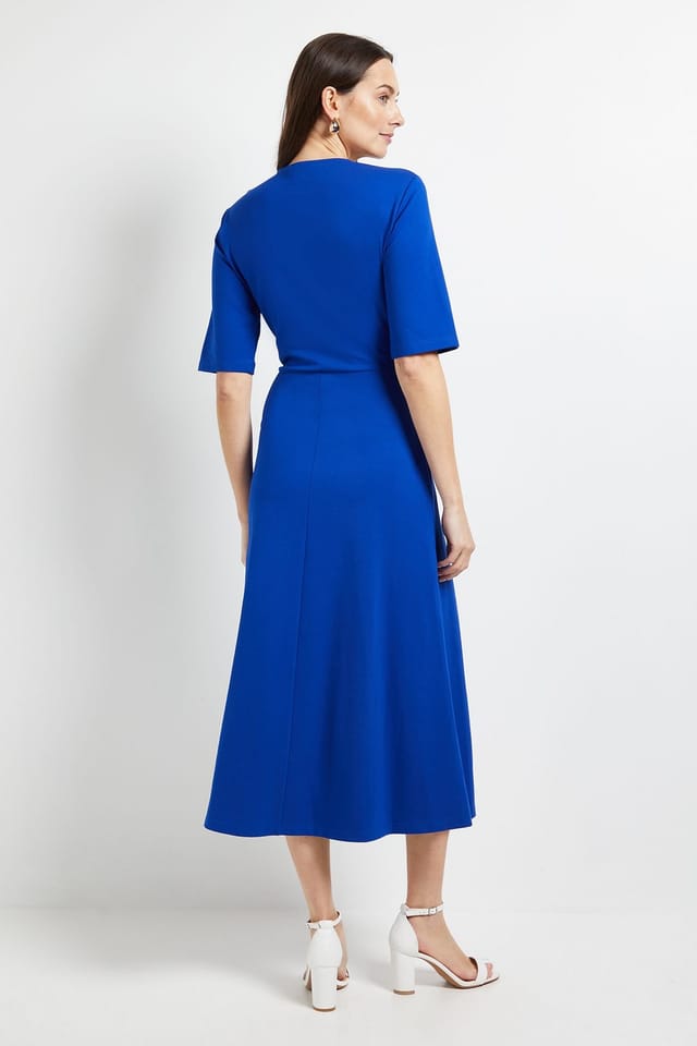 Principles Principles Women's Tailored Ponte Belted Midi Dress in Cobalt - 3