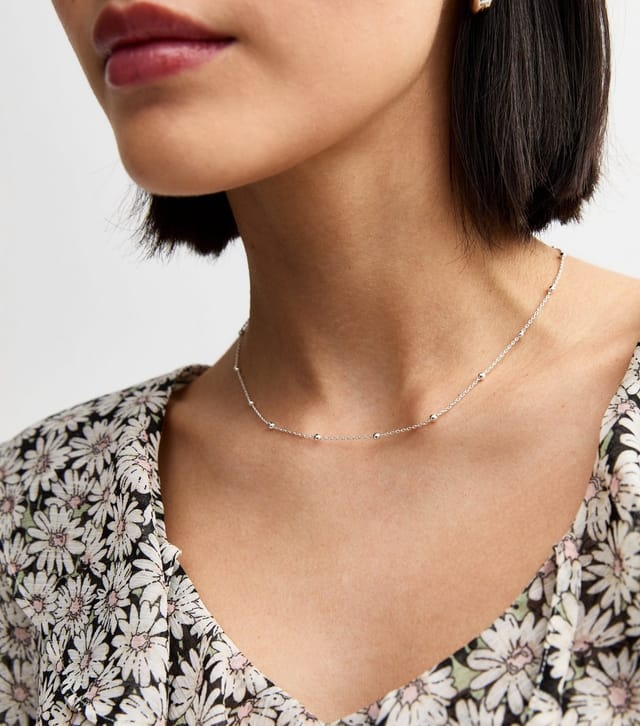 New Look Silver Plated Ball Chain Necklace New Look - 2