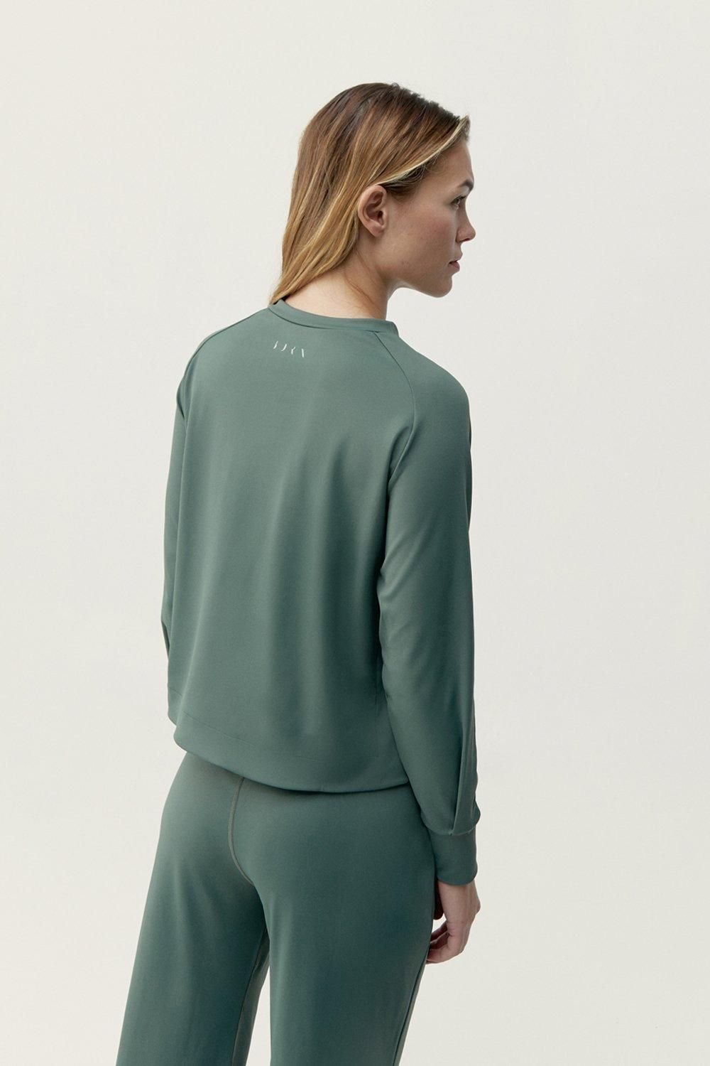 Born Born Women's Saga Sweatshirt Hunter Green in Olive - 2