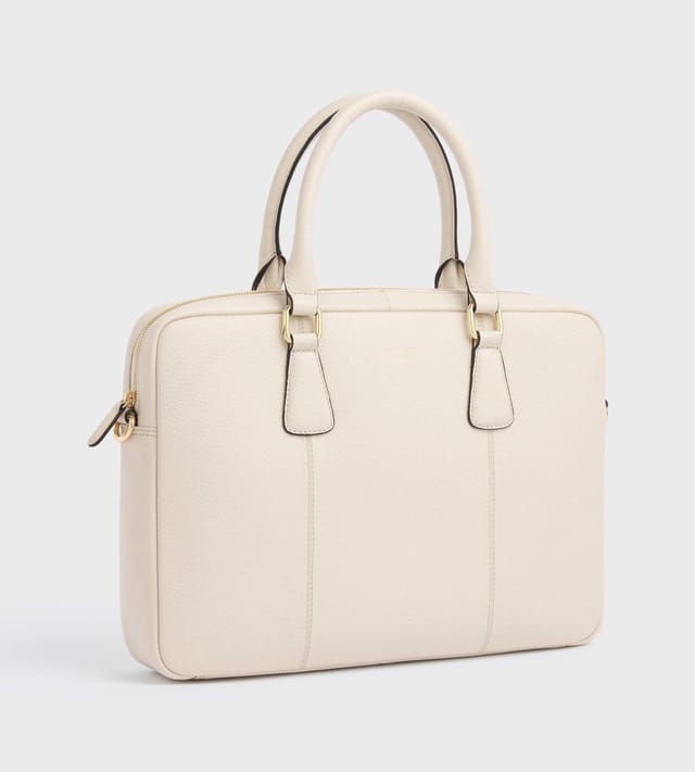 OSPREY LONDON OSPREY LONDON Women's The Adaline Leather Laptop Bag in Off-White - 2