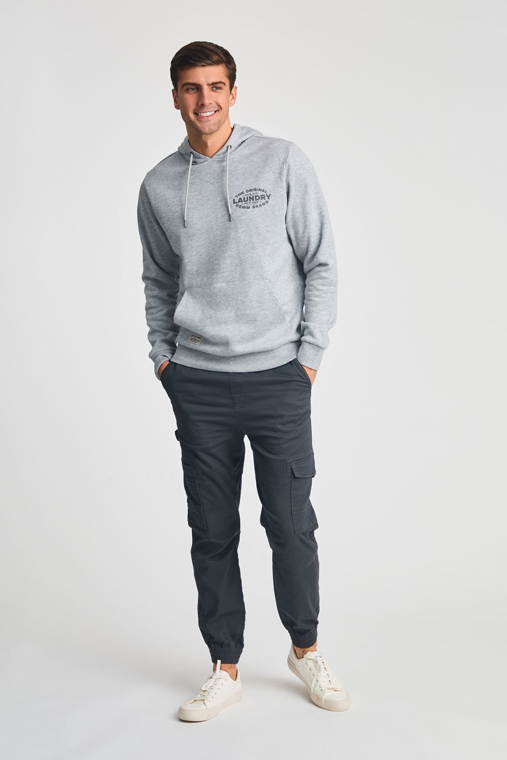 Tokyo Laundry Tokyo Laundry Men's Printed Hoody with Drawcord in Light Grey - 3