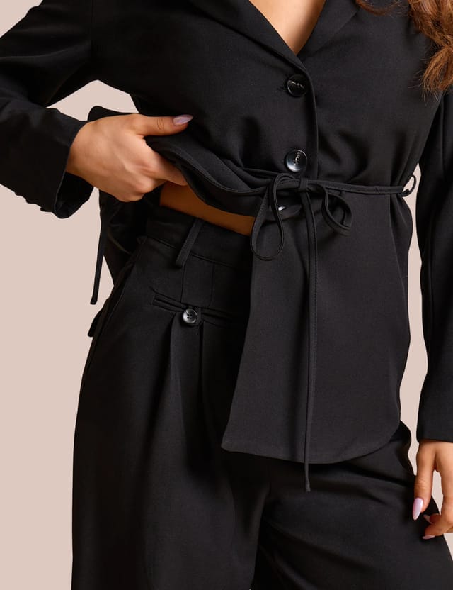 Public Desire High Waist Tailored Wide Leg Trouser Black - 3
