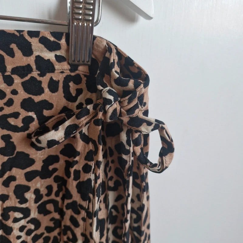 Leopard Print Wrap Skirt