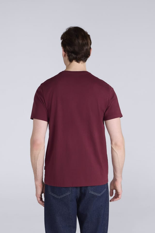 Animal Animal Men's 'Classico' Lightweight Breathable Soft Short Sleeve Cotton T-Shirt in Maroon - 3