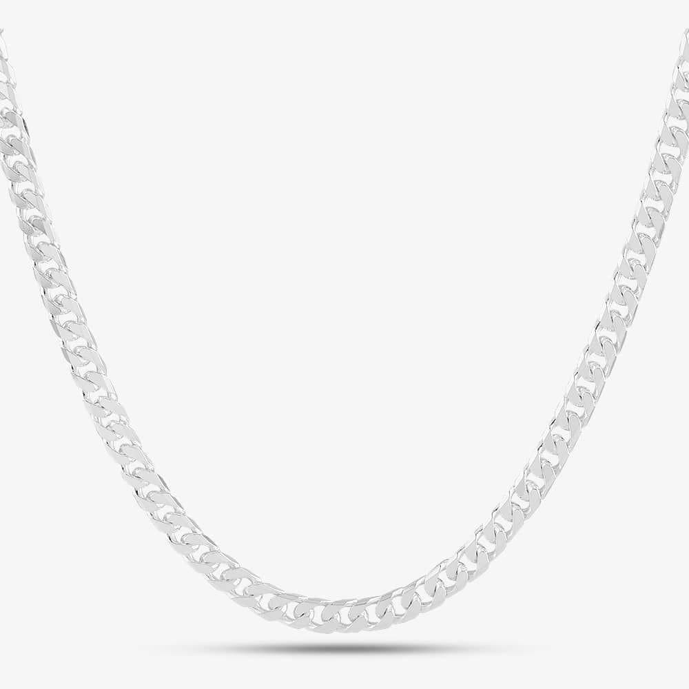 T.H.Baker T.H.Baker Men's Sterling Silver 22 Inch Diamond-Cut Curb Chain 8.13.1916