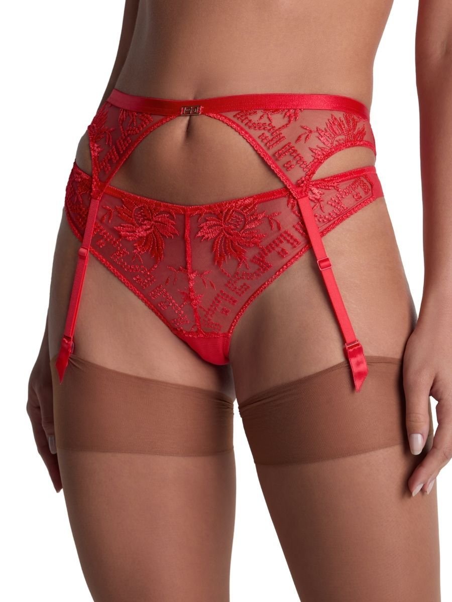 Aubade Aubade Women's Rules of Attraction Suspender Belt in Red - 2