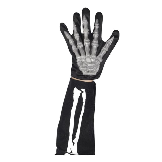Smiffys Smiffys Men's Skeleton Gloves in Black - 2