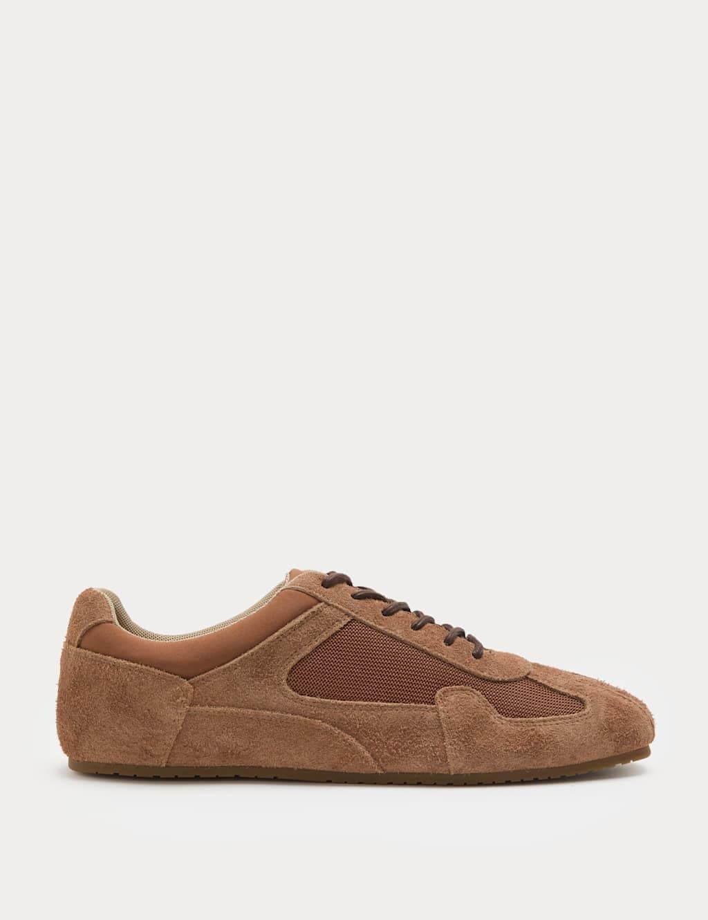 Marks & Spencer M&S Suede Lace Up Trainers Tan