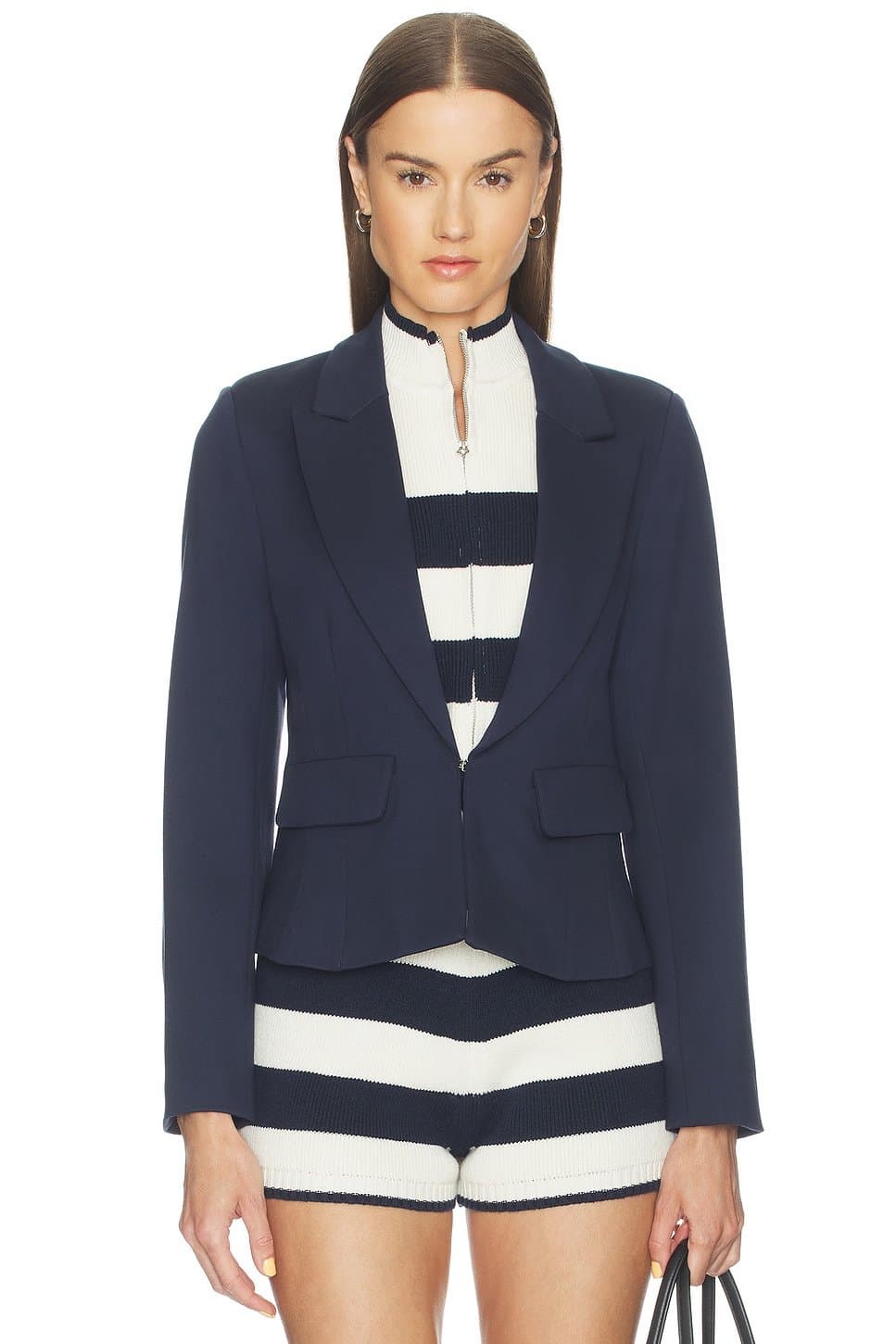 revolve Revolve Navy Rugby Stripe Sweater Dickey Jacket