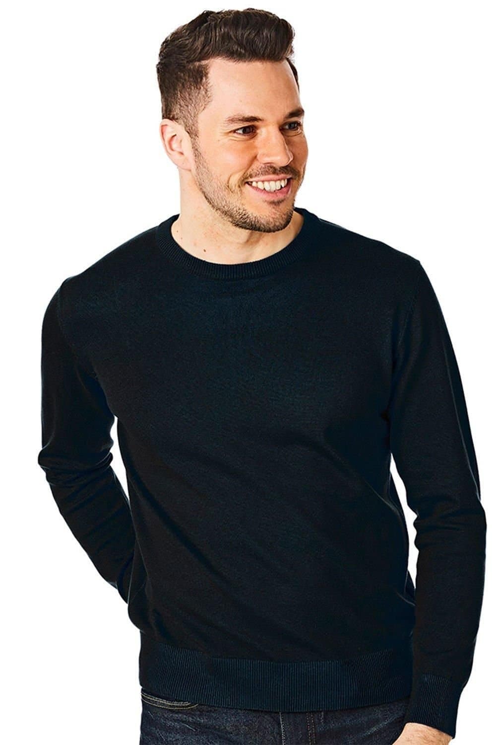 CastlePoint CastlePoint Men's Crew Neck Knitted Jumper in Black