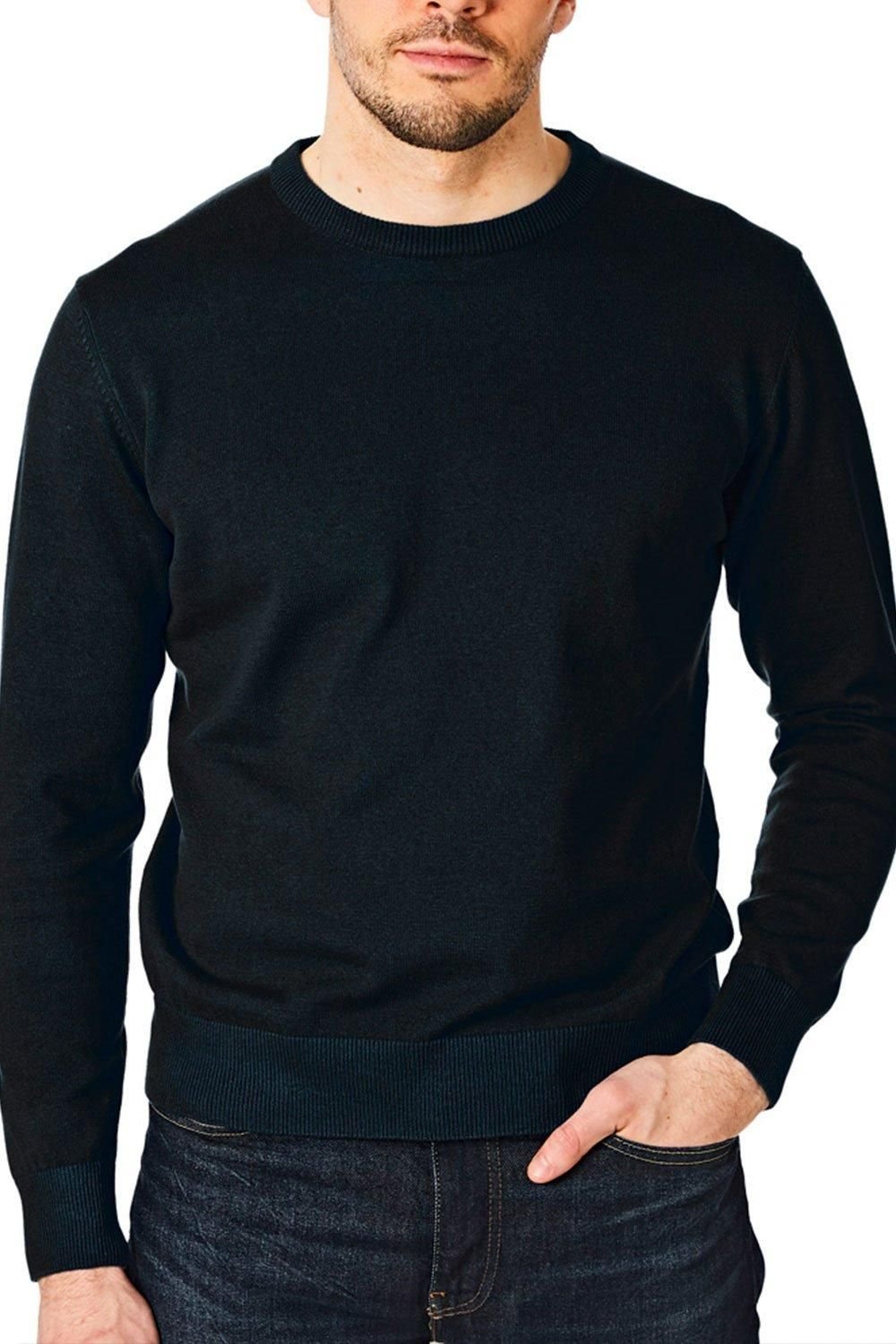 CastlePoint CastlePoint Men's Crew Neck Knitted Jumper in Black - 2