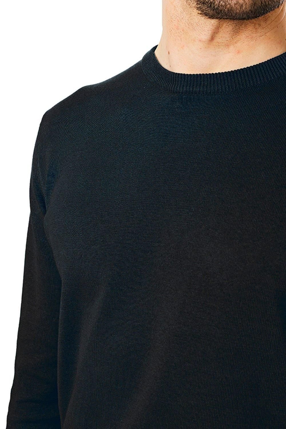 CastlePoint CastlePoint Men's Crew Neck Knitted Jumper in Black - 4