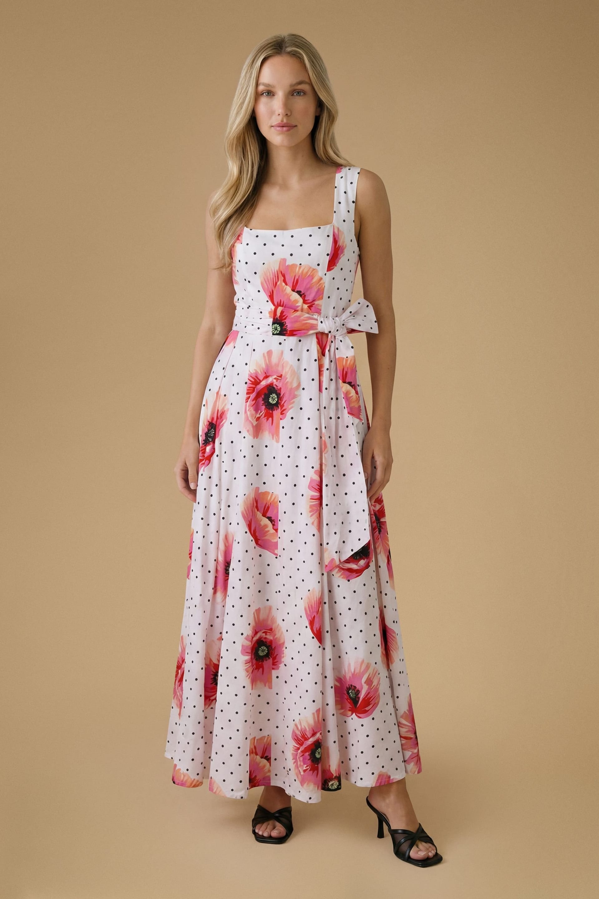 Oasis Ivory Cotton Floral Print Maxi Dress