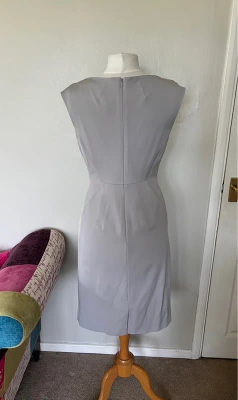 LK Bennett L K Bennett silver grey shift dress - size 12
