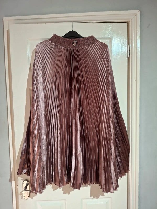 ASOS Rose Velvet Pleated Midi Skirt