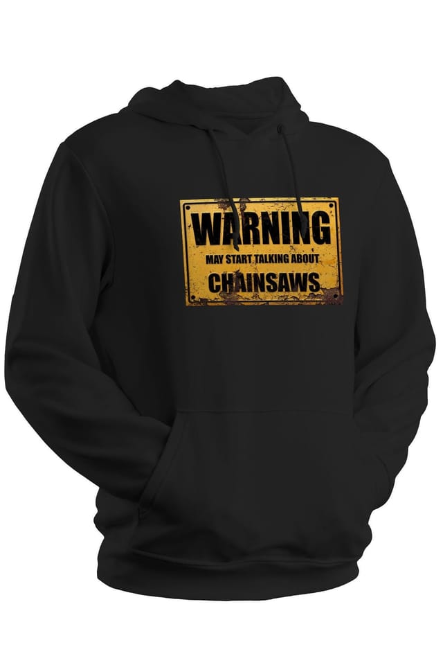 Bad Zebedee Bad Zebedee Men's Warning May Start Talking About Chainsaws Hoodie in Black - 2
