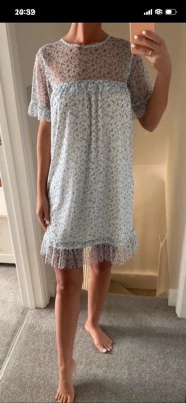 New Look Blue Floral Smock Dress